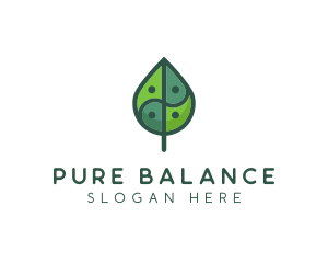 Asia Eco Balance Leaf logo design