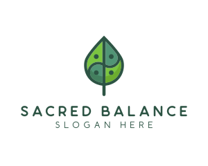 Asia Eco Balance Leaf logo design