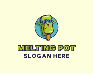 Melting Happy Popsicle logo design