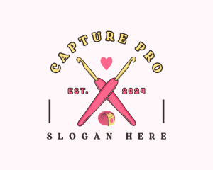 Crafting Crochet Hook logo design