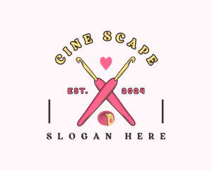 Crafting Crochet Hook logo design