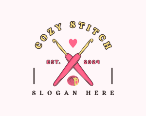 Crafting Crochet Hook logo design