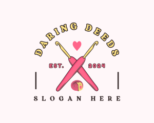 Crafting Crochet Hook logo design