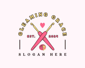 Crafting Crochet Hook logo design