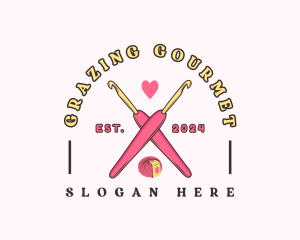 Crafting Crochet Hook logo design