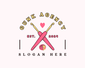 Crafting Crochet Hook logo design