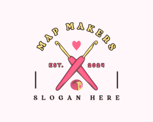 Crafting Crochet Hook logo design