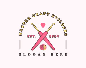 Crafting Crochet Hook logo design