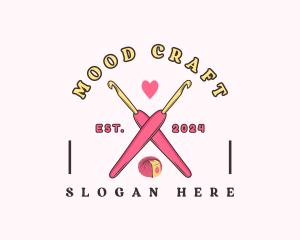 Crafting Crochet Hook logo design