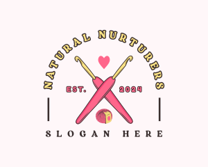 Crafting Crochet Hook logo design