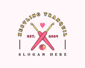 Crafting Crochet Hook logo design