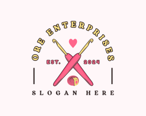 Crafting Crochet Hook logo design