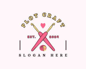 Crafting Crochet Hook logo design