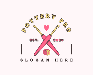 Crafting Crochet Hook logo design