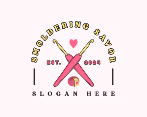 Crafting Crochet Hook logo design