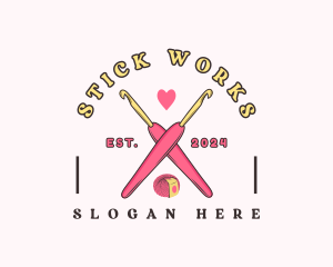 Crafting Crochet Hook logo design