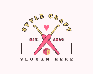 Crafting Crochet Hook logo design