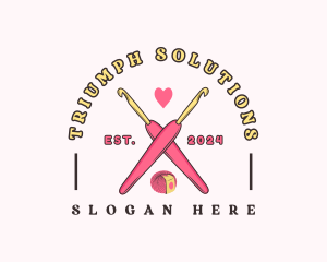 Crafting Crochet Hook logo design