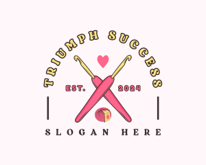 Crafting Crochet Hook logo design