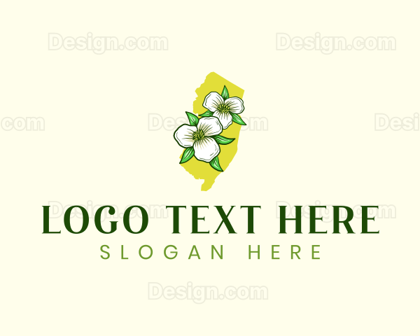 New Jersey Flower Botanical Logo