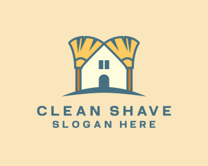 Broom Sweep Cleaning logo design