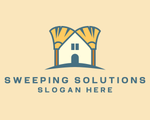 Broom Sweep Cleaning logo design