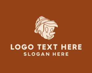 Wooden Puppet Boy logo design