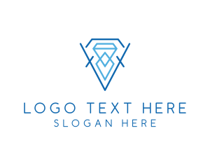 Blue Crystal Diamond logo design