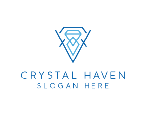 Blue Crystal Diamond logo design