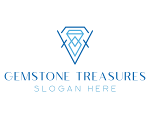 Blue Crystal Diamond logo design