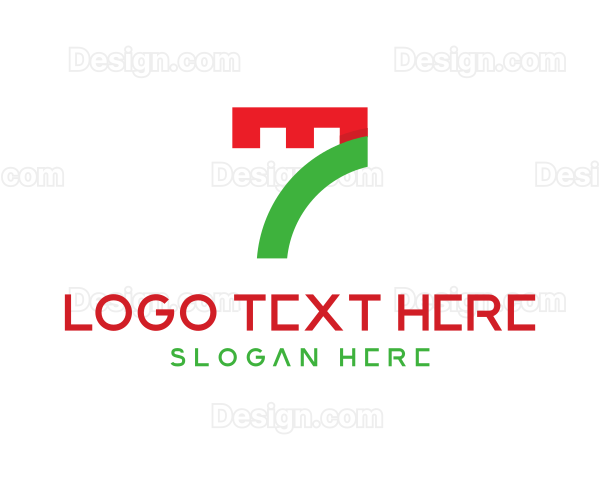 Geometric Abstract Number 7 Logo