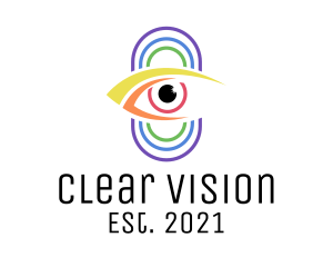 Multicolor Eye Surveillance logo design