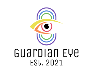 Multicolor Eye Surveillance logo design