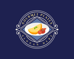 Omelette Breakfast Plate logo design