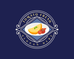 Omelette Breakfast Plate logo design