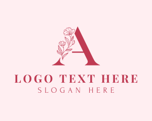 Floral Plant Letter A logo design