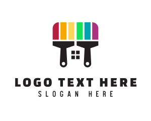 Rainbow Paint House logo design