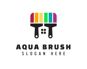 Rainbow Paint House logo design