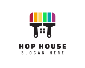 Rainbow Paint House logo design