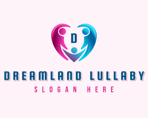 Family Heart Embrace logo design