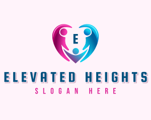 Family Heart Embrace logo design