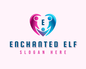 Family Heart Embrace logo design