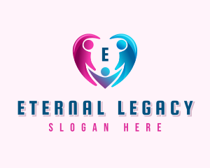 Family Heart Embrace logo design