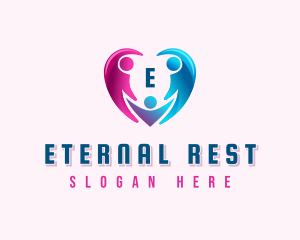 Family Heart Embrace logo design