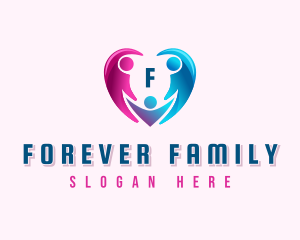 Family Heart Embrace logo design