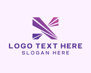 Modern Purple Letter X logo design