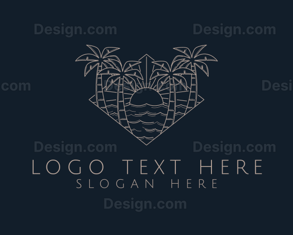 Summer Ocean Sunset Logo