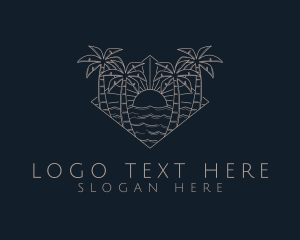 Summer Ocean Sunset logo design