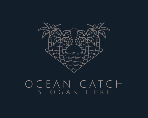 Summer Ocean Sunset logo design