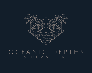 Summer Ocean Sunset logo design